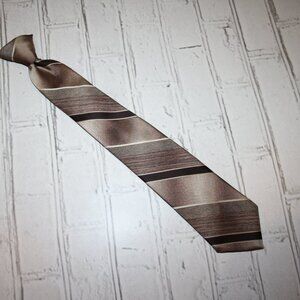 🤎 Vintage Clip-On Tie by The Men's Shop (JCPenney) · Tan & Brown Stripes